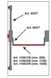 Mecanisme antipanica usa 1 canat – inch. in 3 pct. centru, sus/jos din lateral – cu maner ext. si cheie